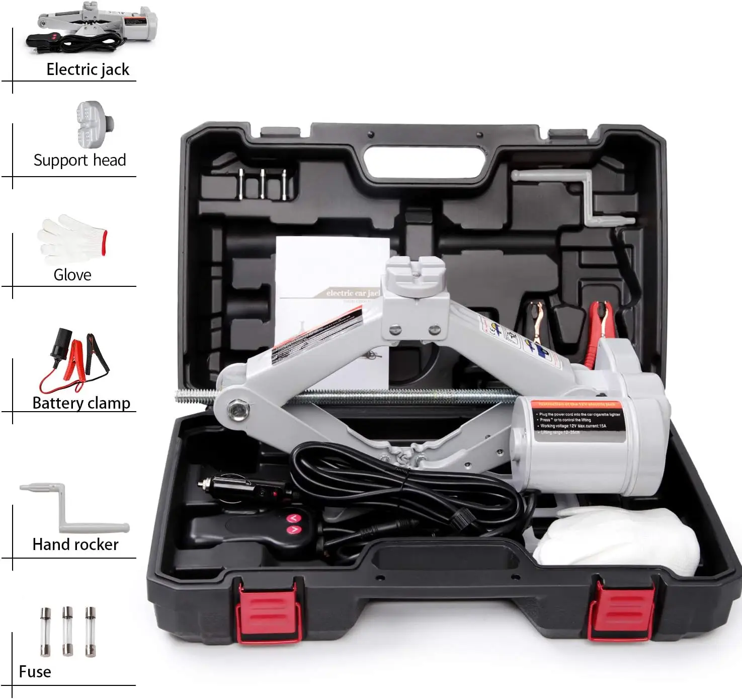 

2-Ton Electric Car Jack with Remote Control - Automatic Vehicle Lift Kit for Roadside Tire Changes on Sedans and SUVs