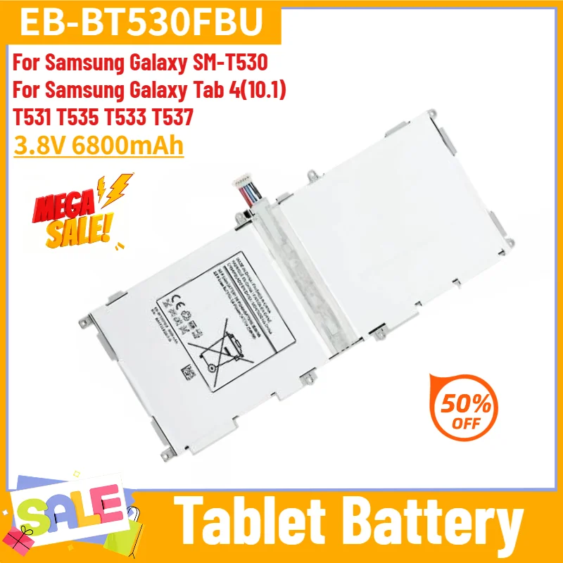 EB-BT530FBU Tablet Battery For Samsung Galaxy SM-T530/ GALAXY Tab 4 (10.1) T531 T535 T533 T537 Replacement Battery 3.8V 6800mAh
