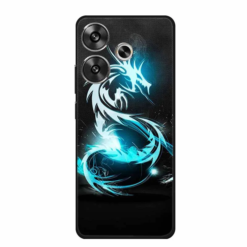 Phone Case For Xiaomi Poco M6 4G Back Cover Case Shockproof Black Silicone Soft Funda For Poco M6 Case PocoM6 M 6 6.79\