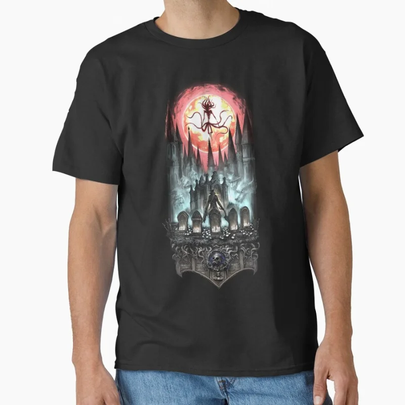 

Bloodborne Art Vintage video game 80s Retro videogames Dark Souls gift T Shirt for men large size tops S-6XL