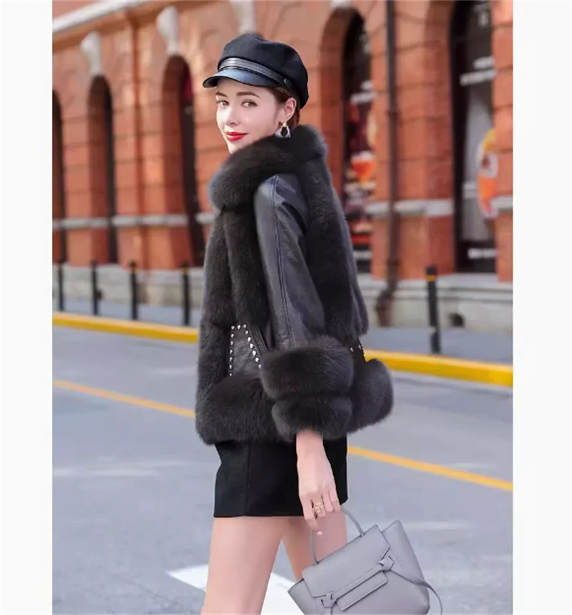 Fox fur grass women's coat winter new fox fur collar with imitation cotton fur coat women's simulation