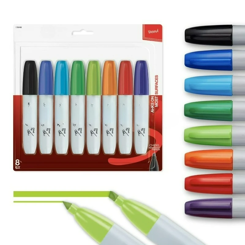 

Permanent Markers, Chisel Tip, Classic Colors, 8 Count