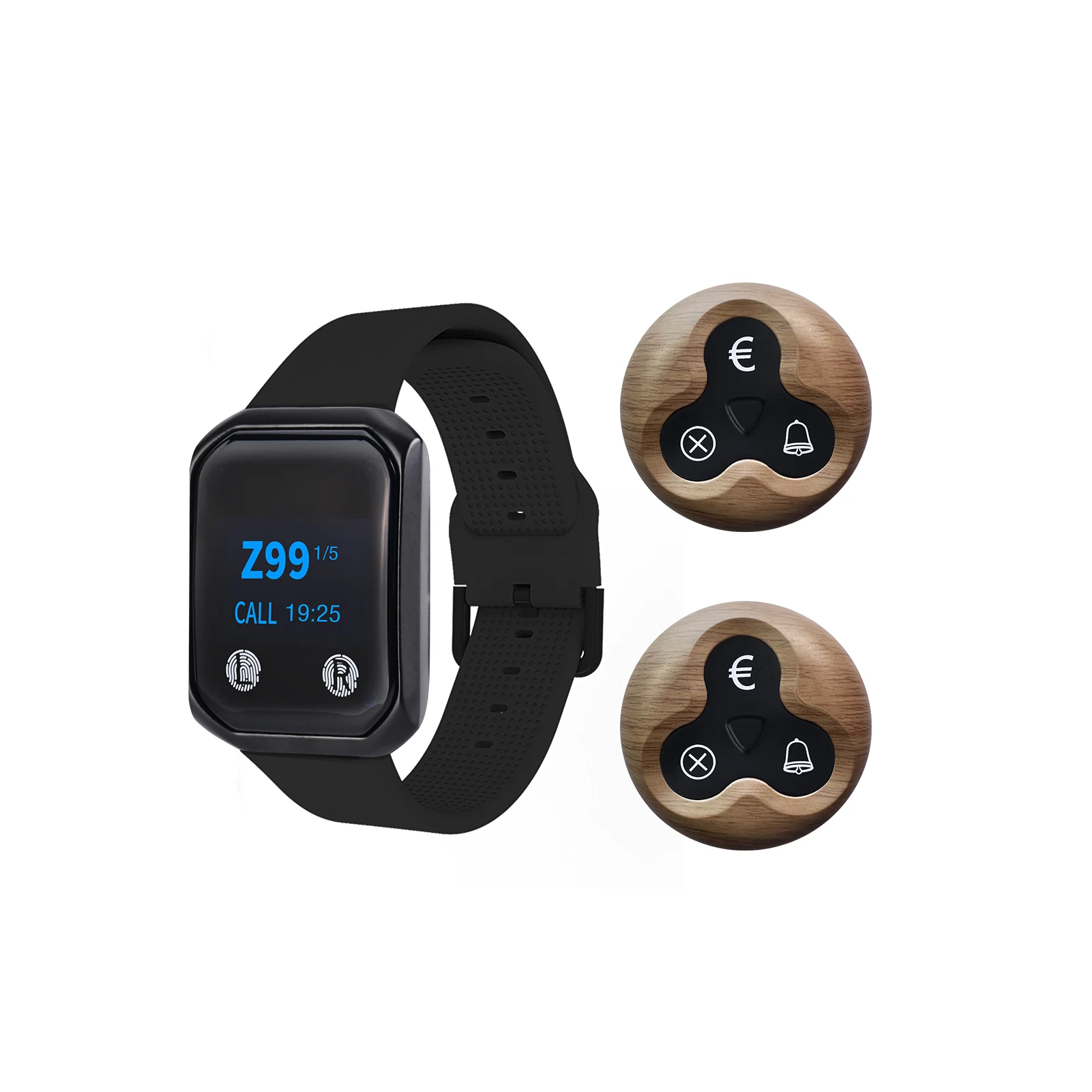 BYHUBYENG Top Sell Wireless Calling System Buzzer Queue Calling Paging System Wood Grain