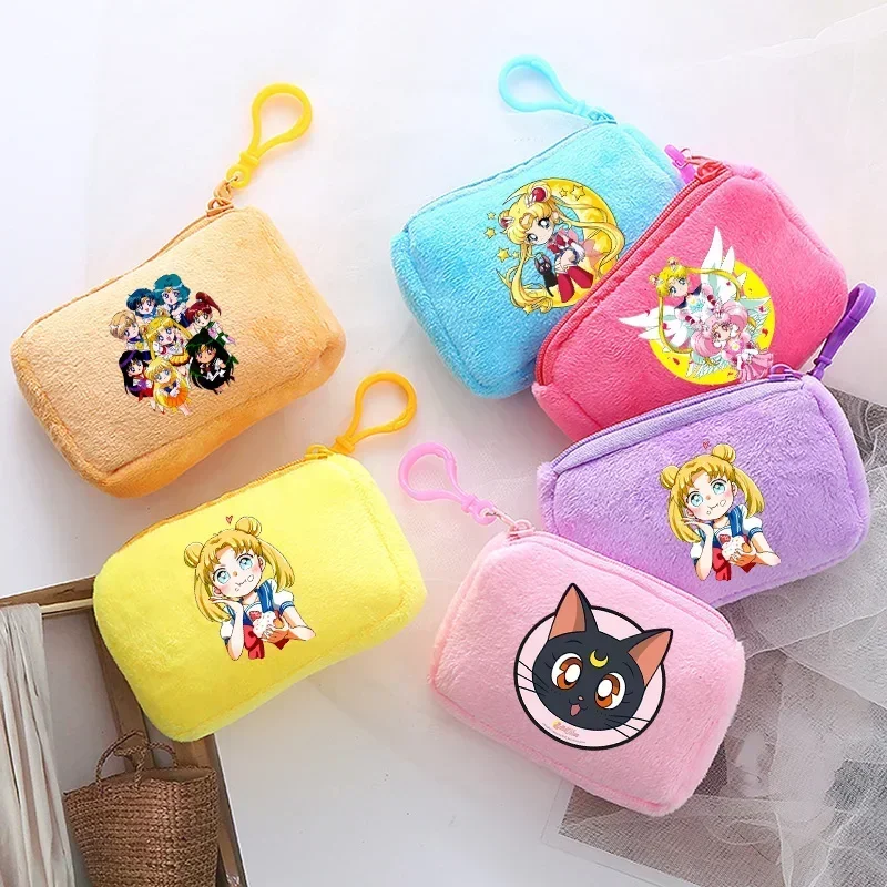 

Sailors Moon Series Mini Wallet Anime Tsukino Usagi Coin Purse Cute Square Storage Bag for Women Key Pouch Funny Birthday Gifts
