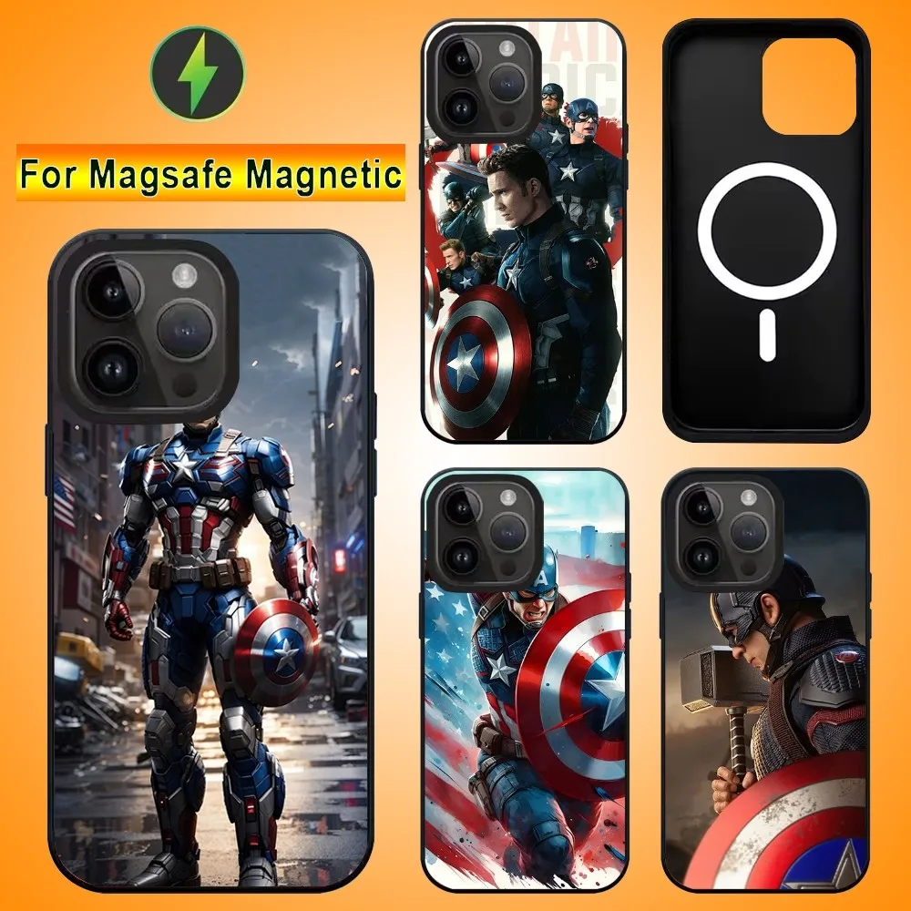 C-Captain A-America Phone Case For IPhone 15 14 13 Pro Max 11 12 Mini Alex Mirror For Magsafe Wireless Charging Cover