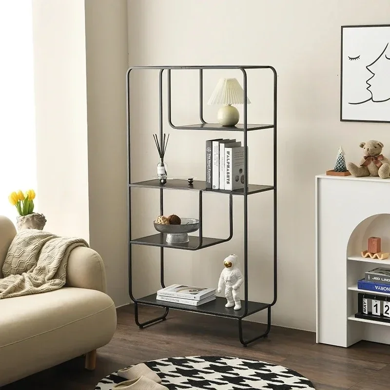Wrought iron shelves simple modern study creative landing Nordic storage bookcase office