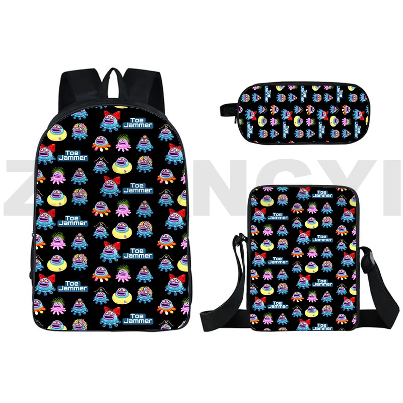 Men High Quality My Singing Monsters Game 3D Backpacks 3 Pcs/Set Fashion Casual Bag for Women Anime Sac A Dos Student Schoolbags image 2