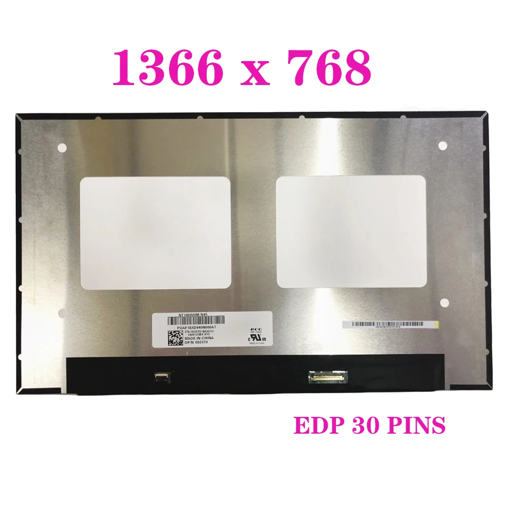 

14 Inch Laptop LCD Screen NT140WHM-N45 B140XTN07.4 NT140WHM-N4T EDP 30 Pins 1366x768 Display Matrix Panel