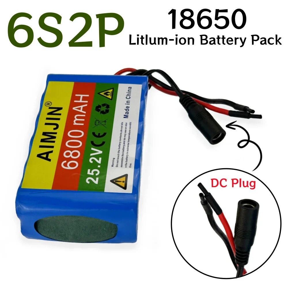 25.2V 6800mAh Rechargeable Lithium Battery Pack 18650 6S2P , Suitable for Power Supply of Electric Toys, Electronic Products etc