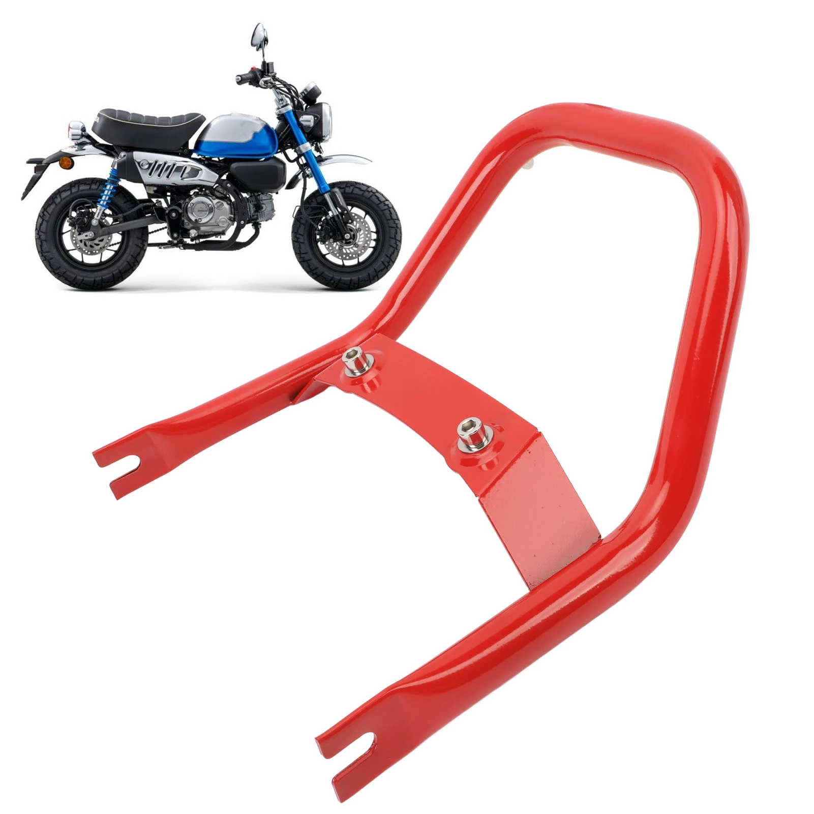 

Поручень для заднего пассажира мотоцикла, 22 мм, железная трубка, поручень, подлокотник, опорный кронштейн для Monkey 125 2018-2023 красный