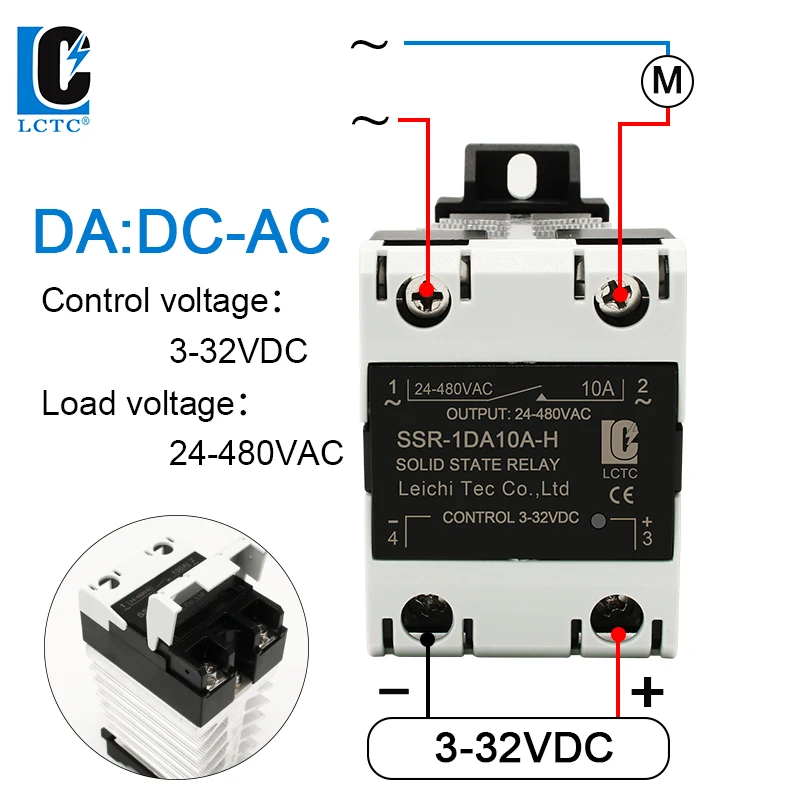 Твердотельное реле LCTC, радиатор, радиатор SSR, однофазный DIN-рейка, 10 А, 25 А, 40 А, 60 А, 80 А, 100 А, 120 А, фотосессия, пересечение нуля