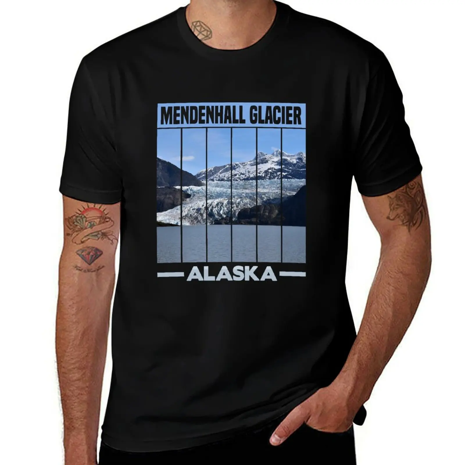 Camisas Camiseta para algodón t fit marca slim t Glacier para divertido 100% hombres de lujo hombre Alaska gráfico Mendenhall hombre camisas camisa t