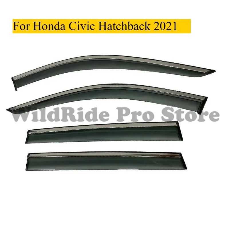 1 set For Honda Civic Hatchback 2021 Window Sun Visor Windshield Car Sun Shade Rain Deflector Air Guide Molding