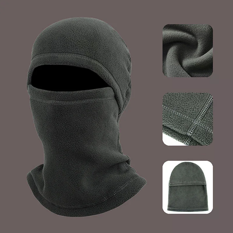 شتاء دافئ في الهواء الطلق ركوب كامل الوجه قناع يغطي بالاكلافا الصوف دراجة نارية الصيد التزلج قناع الوجه الدافئة يندبروف غطاء قبعة #5