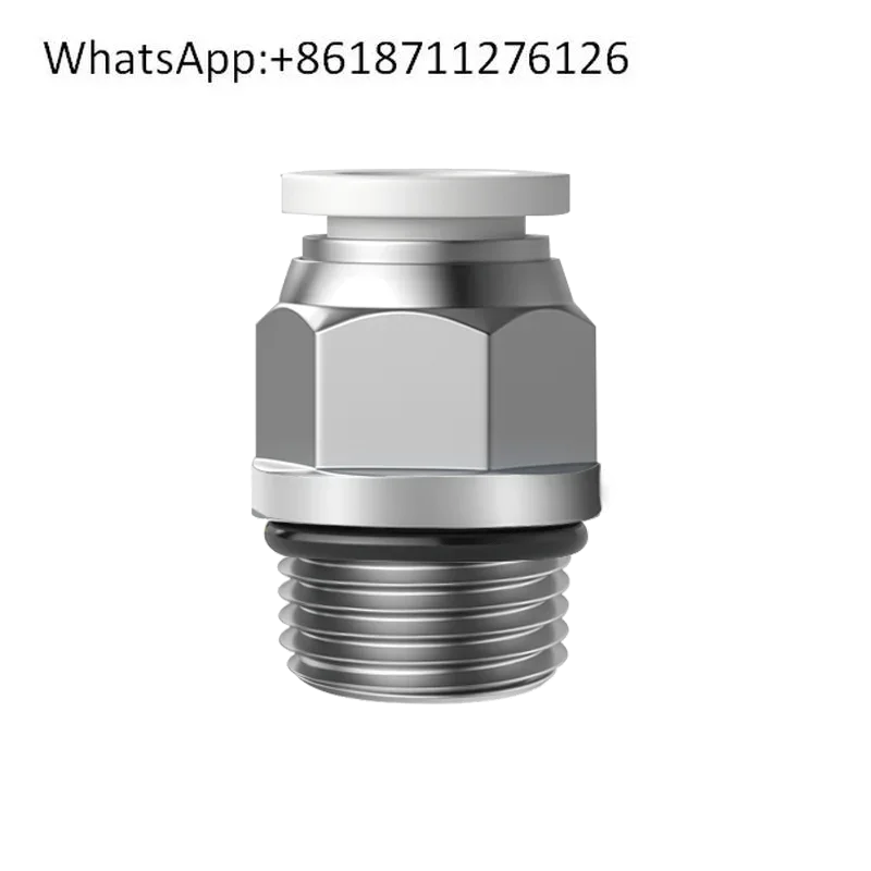 Black  G thread with sealing ring tracheal connector PC8-02 quick plug thread through 1/2/3/4 tap 6/8/10/mm