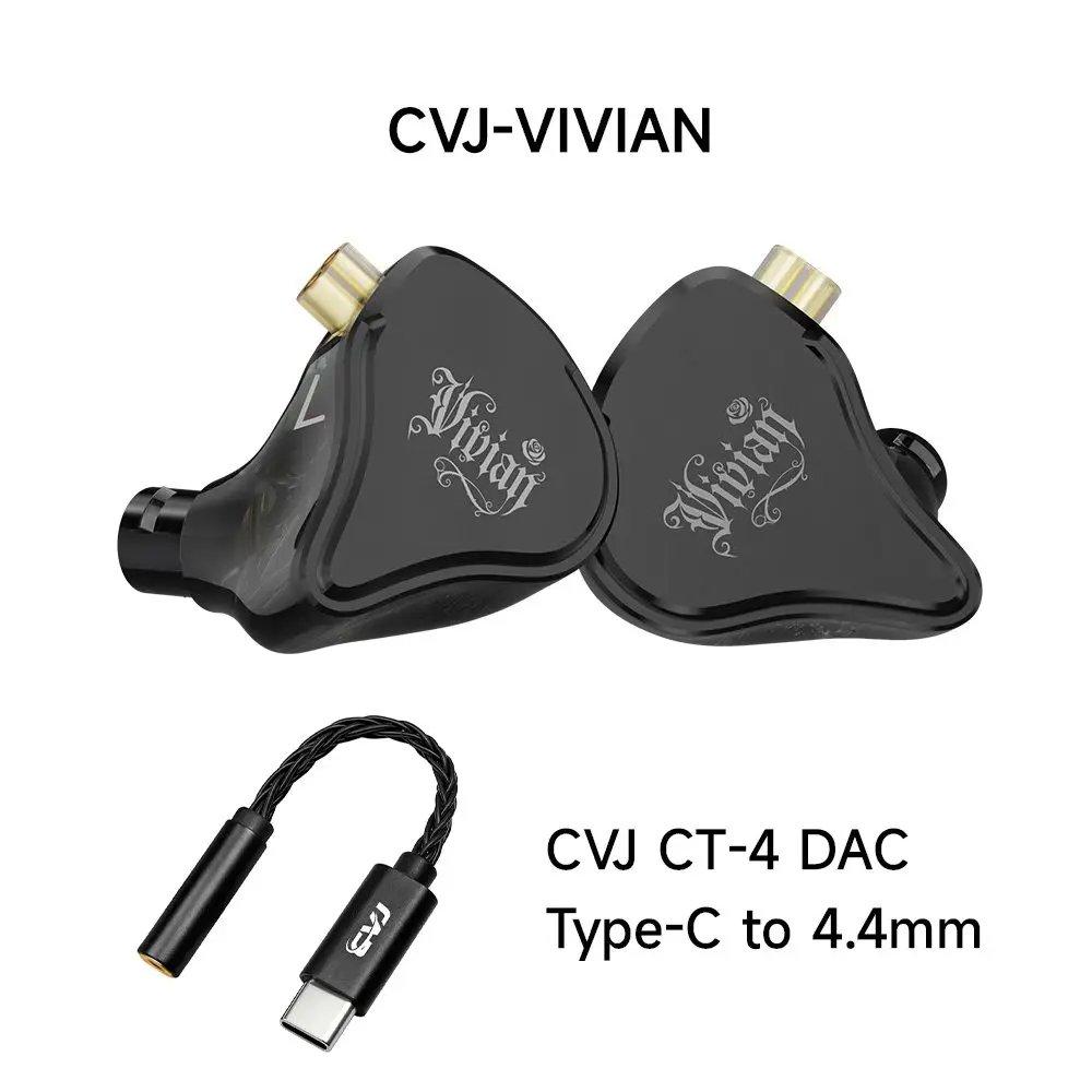 CVJ Vivian+CT3 In-Ear Monitor Oordopjes 10mm Dynamische Driver HiFi Kwaliteit IEM 3.5mm naar Type-C Afneembare Kabel Voor Muziek en Gaming