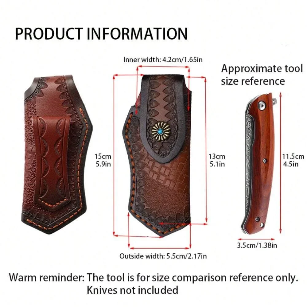 NEW Universal Folding Knife Leather Sheath (Without Tool) Camping Stuff （No Knife）