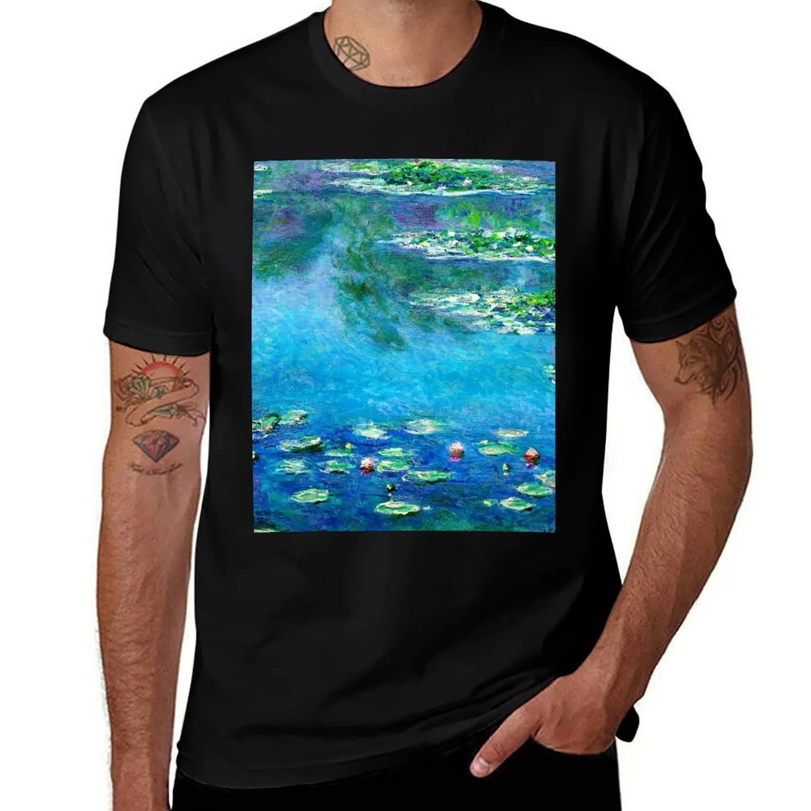 Red Water Lilies - Les Nymphéas Rouges de Claude Monet T-Shirt oversized t shirt custom t shirt mens graphic t-shirts pack