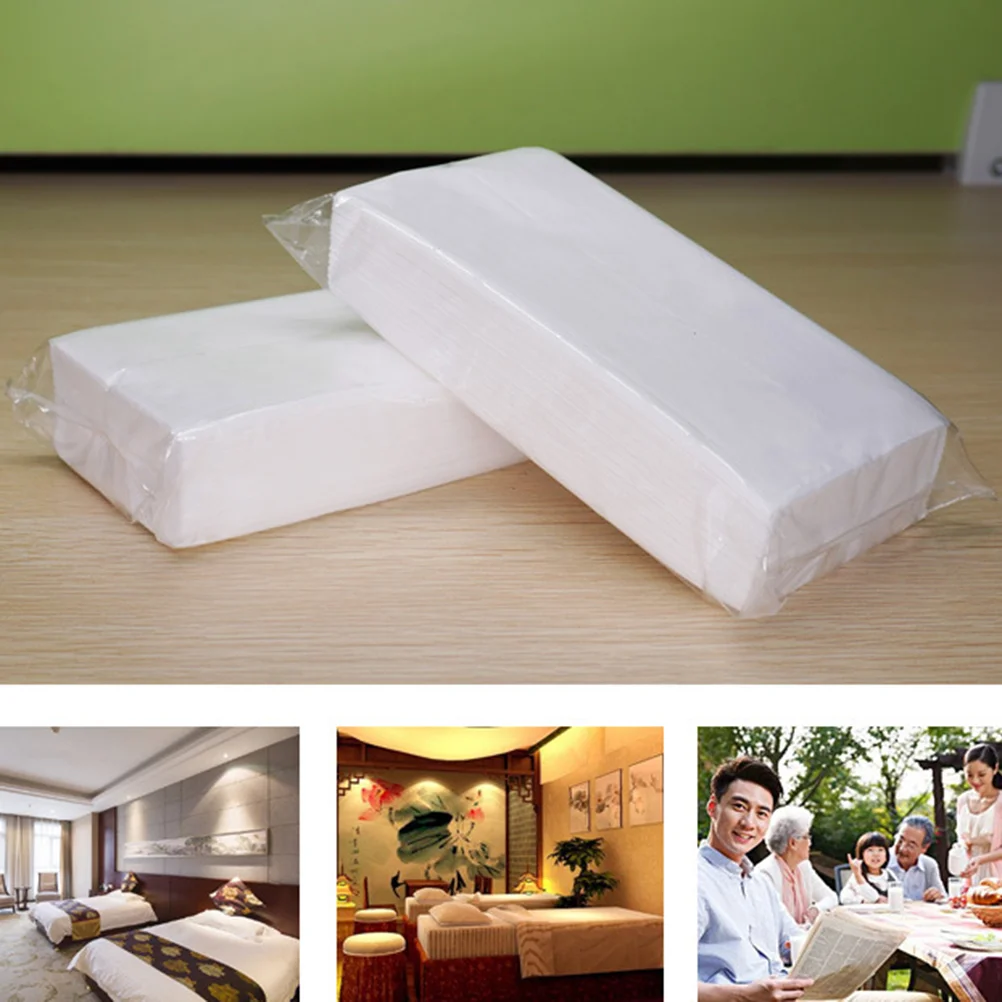 10 Packs Napkin Tissue Bulk Paper Extraction Napkins Hotel Napkin KTV Napkin Resturant Napkin (White 90 Sheets Per Piece)