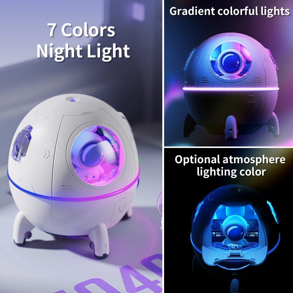 Astronaut USB Air Humidifier Ultrasonic Mini Cute LED Small  Aroma Essential Oil Diffuser Mist Spayer Maker For Room Home Fogger