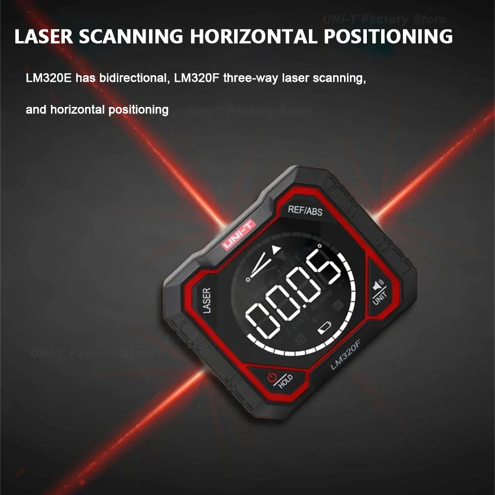 UNI-TLM320D LM320E LM320FInclinometer Digital Angel Meter with Relative Absolute Angle Measurement 4×90° Magnetic Inclinometer