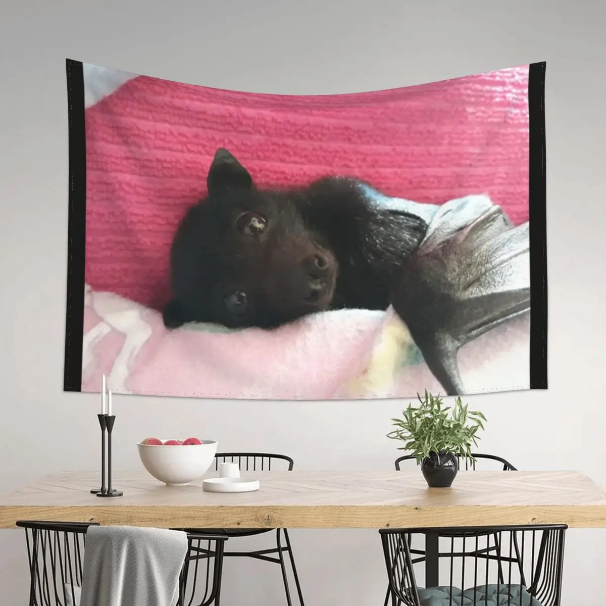 

Limited Edition Lily The Baby Bat. Tapestry Wall Mural Home Decorating Decor Home Tapestry