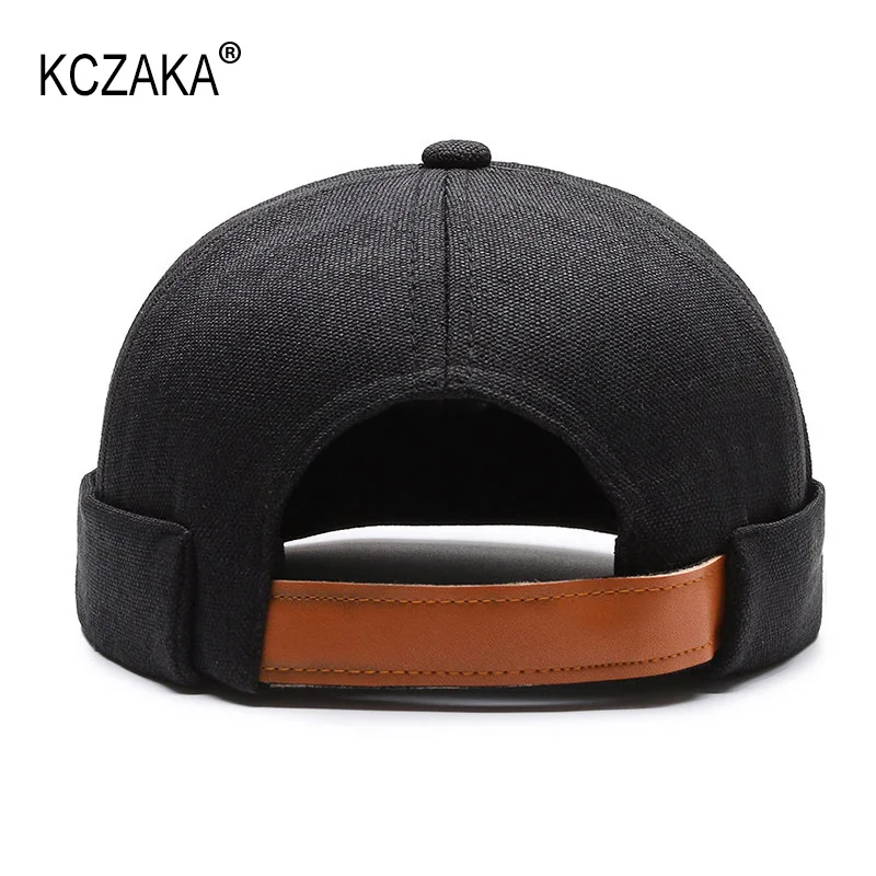 Autumn Men\'s Cotton Docker Beanie Cap Spring Retro Solid Brimless Sailor Fisherman Leon Hat Ladies Street Landlord Hat Skull Cap