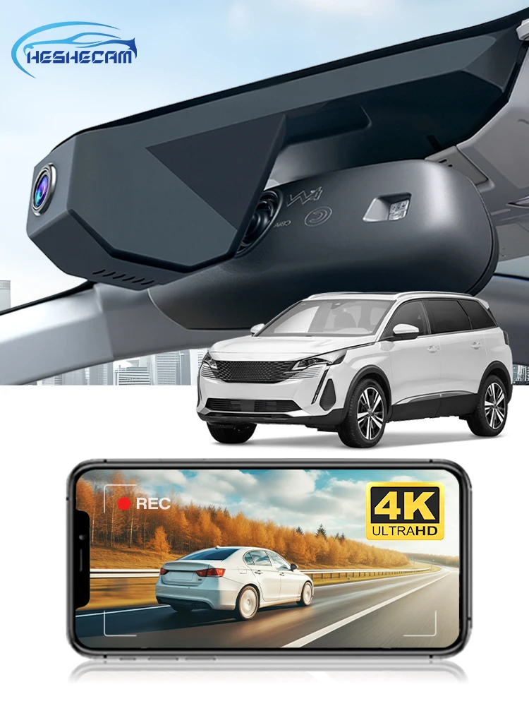 HESHECAM 4K Kamera samochodowa do Peugeot 5008 3008 4008, rejestrator DVR do Citroen C5 Aircross, kamera samochodowa do DS7, kamera DVR Plug and Play — 2