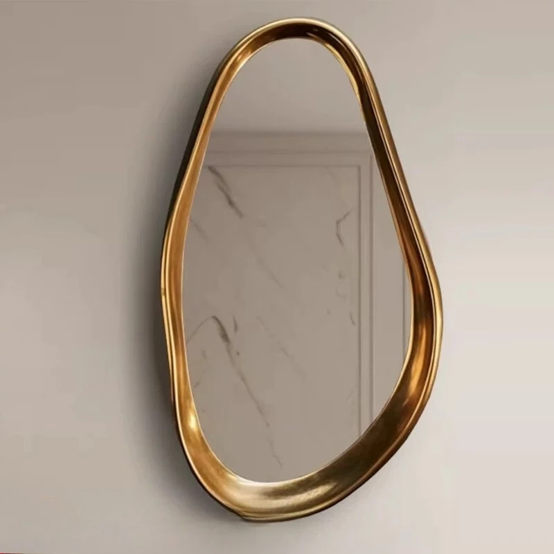 Luxury Vintage Mirror Modern Dressing Table Aesthetic Asymmetrical Mirror Korean Style Vanity Spiegel Wand Home Decorations