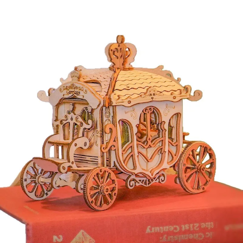 3D houten puzzelset: vintage auto + klassieke tram + antieke koets – stereo-inzetmodel, handgemaakte knutselset voor volwassenen en tieners