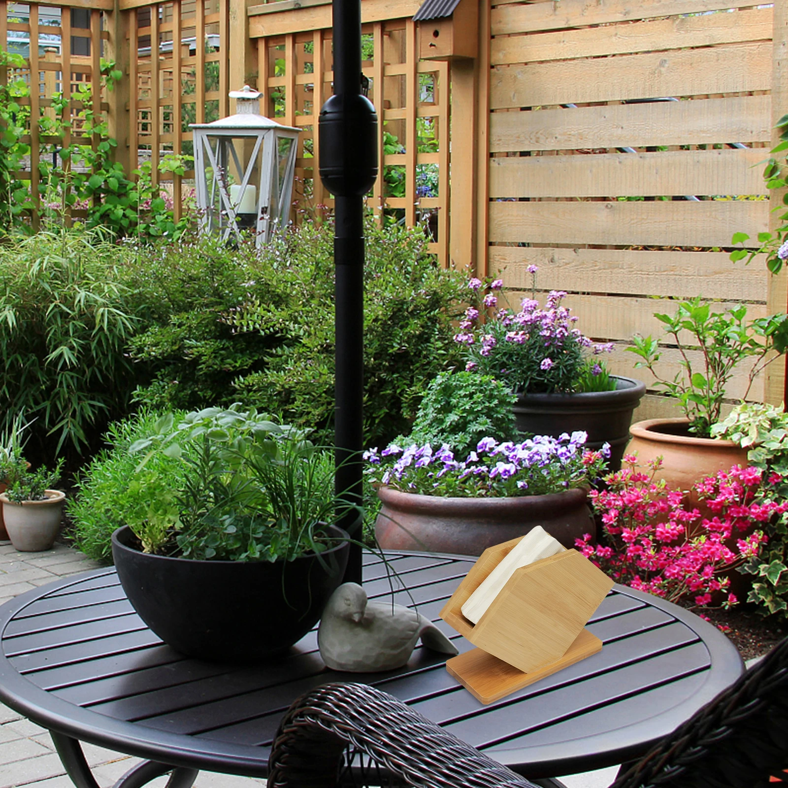 

1Pcs Bamboo Napkin Holder Color Elegant Design Home Cafe Tabletop Tissue Stand Lightweight Sturdy Decorative