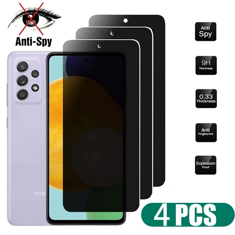 4 Pieces Full Cover Anti-Spy Screen Protector for Xiaomi Mi 13 12T 11T 10T Pro Private Glass for 11 12 Lite