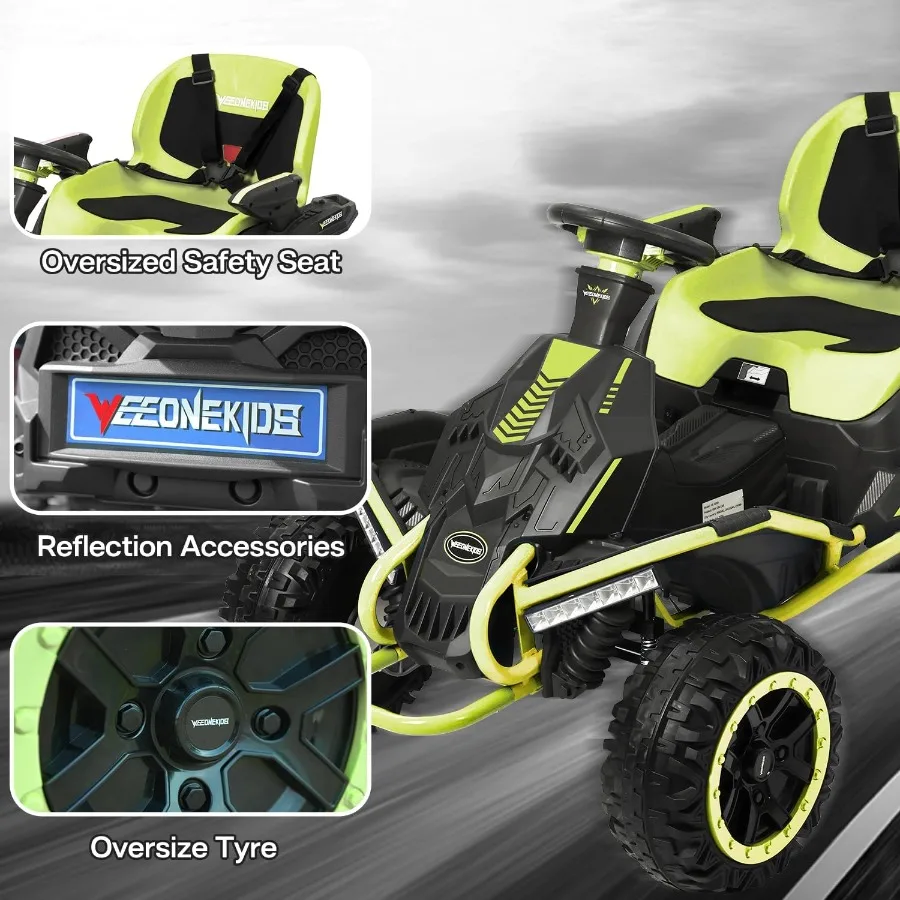 Giocattolo da corsa 24V per grande auto da corsa elettrica all'aperto con 4 motori robusti Altoparlante Bluetooth da 300W Batteria 24V 7AH Sedile regolabile G