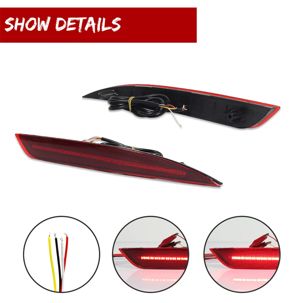 For KIA Optima K5 2016 2017 2018 Red LED Car Rear Bumper Reflectors Tail/Brake Lights Rear Fog Lights w/ Sequential Turn Signal