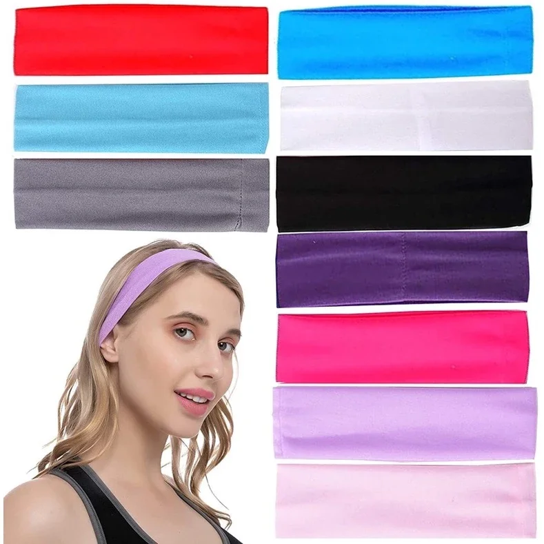 Sports Yoga Headbands Fashion Soft Elastic Sweatband Solid Yoga Stretchy Headband for Women Bandanas Hairband Fitness Headwear