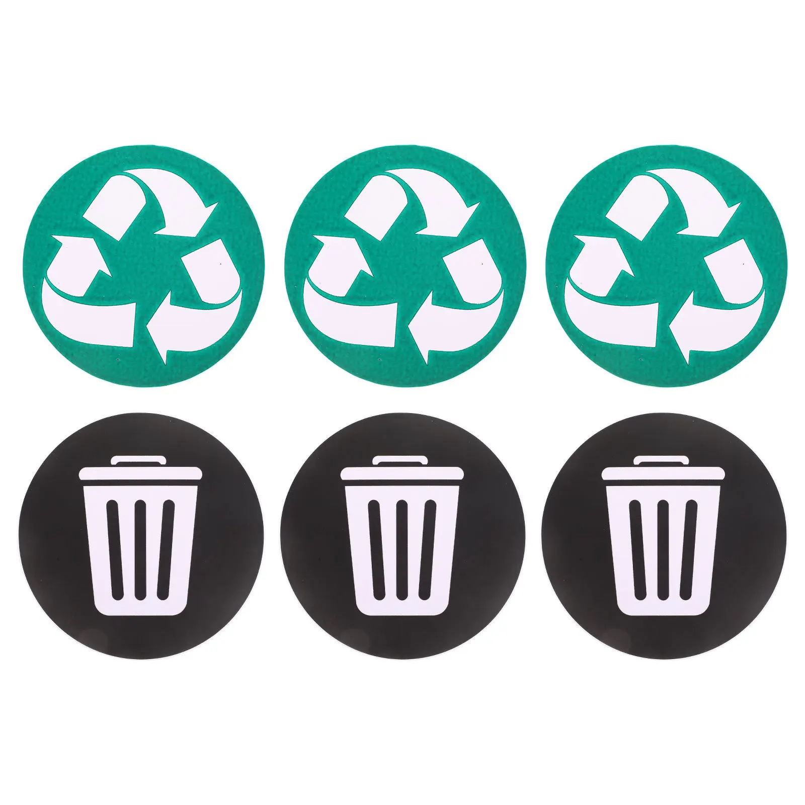 

6pcs Garbage Sorting Stickers Adhesive Recycling Waste Decals Classification PVC Reusable Trash Can Labels Home Office Garden
