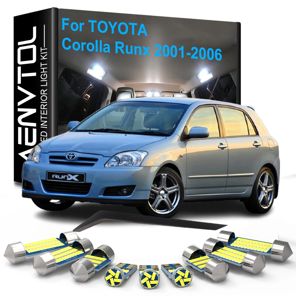 8 stücke Auto LED Innen Lichter Canbus Für Toyota Corolla Runx 2001 2002 2003 2004 2005 2006 Dome Lesen Stamm kennzeichen Lampen