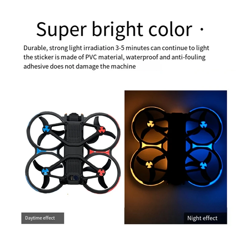 ที่ดีที่สุด-สําหรับ DJI Avata 2 สติกเกอร์เรืองแสงกันน้ําและป้องกันการเปรอะเปื้อน Night Light สติกเกอร์สีเรืองแสงอุปกรณ์เสริม