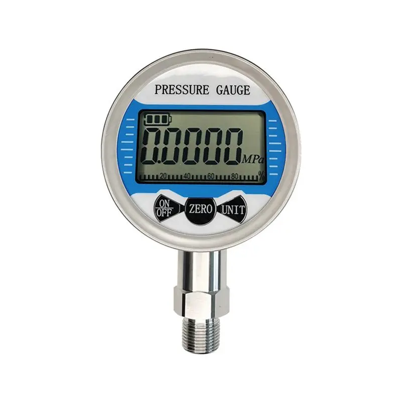 G1/4 Thread Gas Water Oil Air Fuel Pressure Measurement 100Mm Dial 0-60Mpa LCD Display Pressure Gauge-A68E
