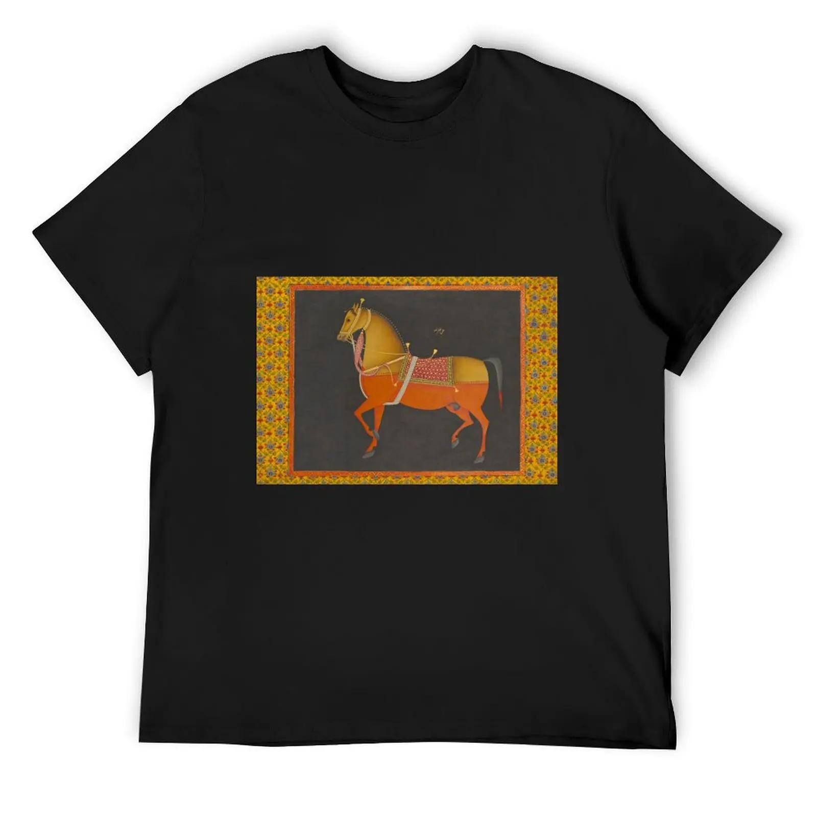 

Футболка PERSIAN Mughal Indian MINIATURE Horse of a Prince, модные рубашки, большие размеры, мужские футболки с рисунком, забавные