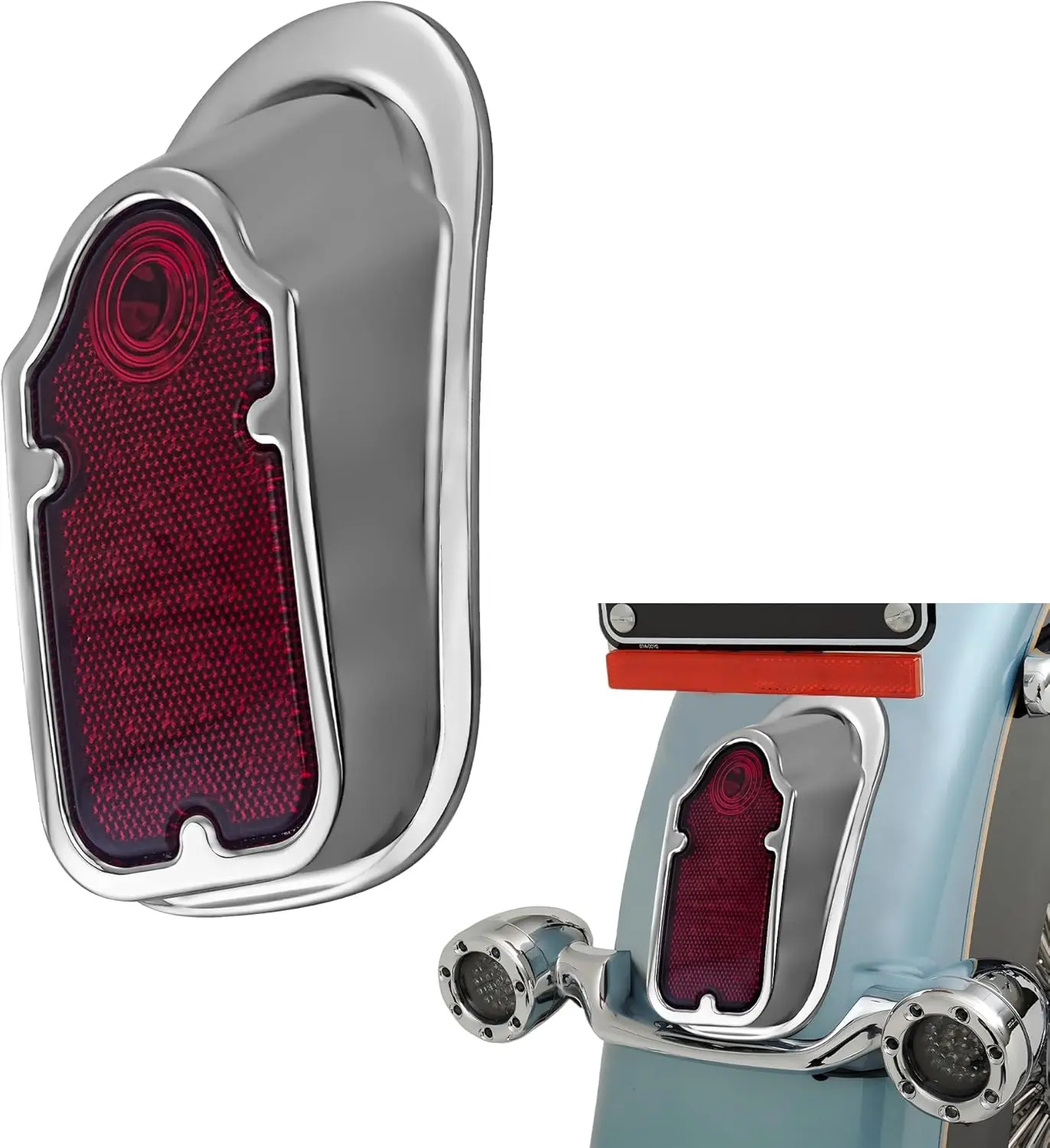 Harley Chrome Tombstone Tail Light 1
