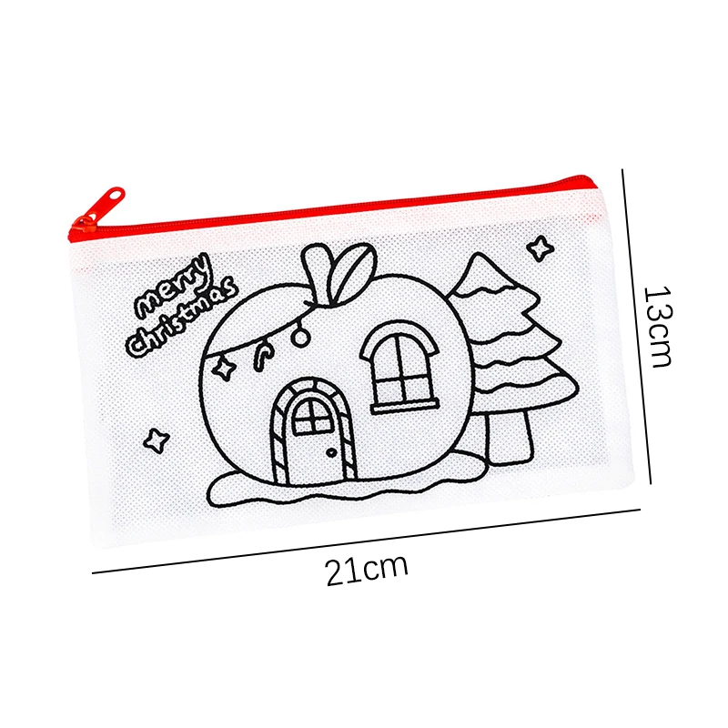 Regalo de Navidad, bonitos y creativos estuches de lápices con grafiti de Navidad, estuche de lápices de dibujos animados, bolsas de bolígrafos Kawaii de moda, papelería para estudiantes
