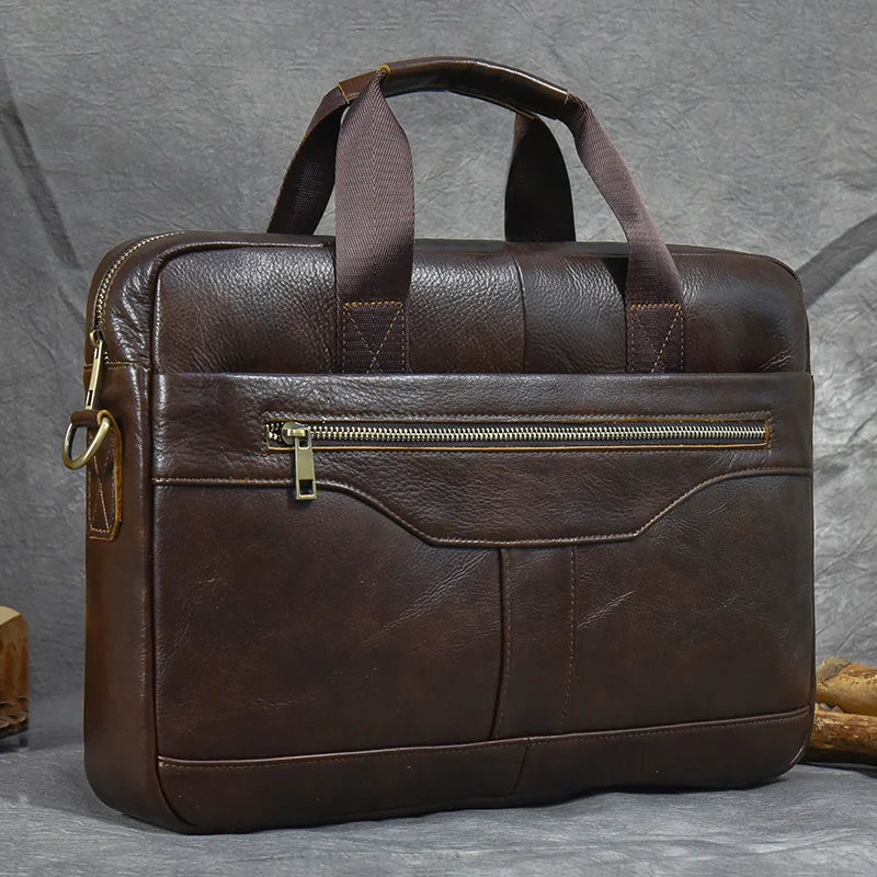 Men Briefcase Bag Luxury Designer 's Leather Vintage Style Commute Business s 15.6