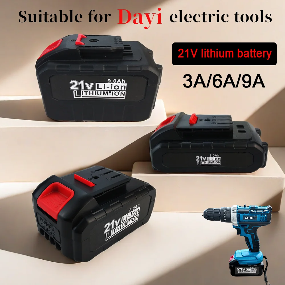 

For Dayi Universal 21V 3.0/6.0/9.0AH Electric Saw Angle Grinder Lithium Battery Electric Wrench Tool Special Air Cannon Machine