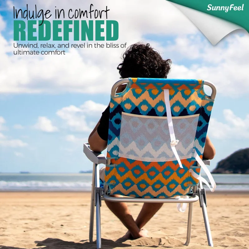(UUX) كرسي رمل محمول خفيف الوزن قابل للطي للشاطئ للبالغين عالي التحمل بوزن 500 رطل مع حاملات أكواب، عالي UQ قابل للطي #1