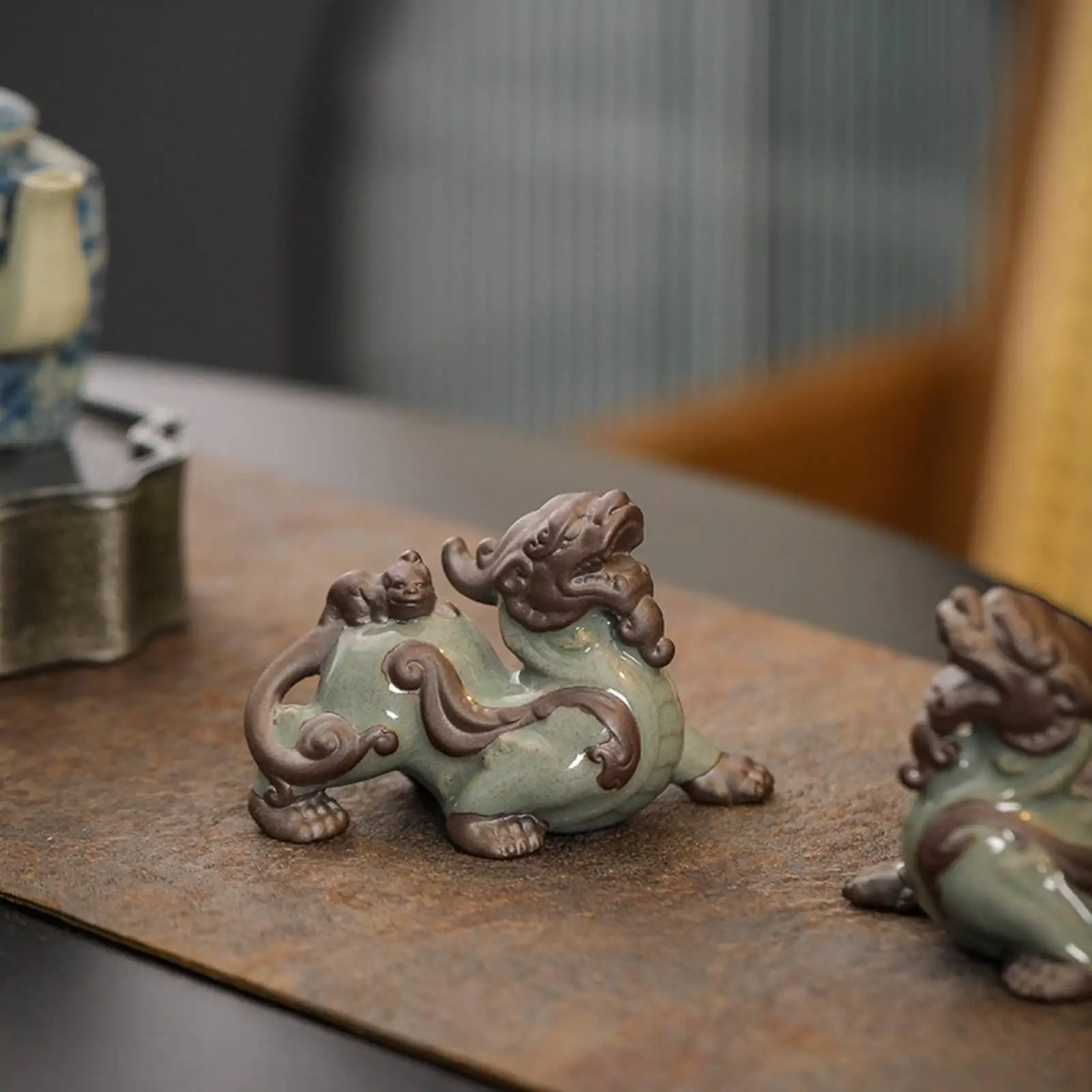Tea Pet Creature Tea Pet Nourishable Crackle Glaze Tea Play Ornament Handmade