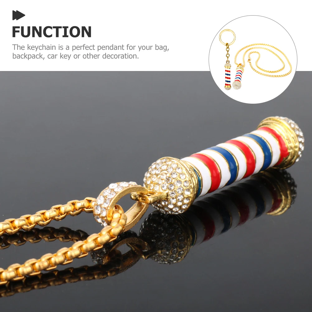 

Turning Light Necklace Chains Key Barber Pendant Keychains Pendants Golden Hairdresser Bulk Dad
