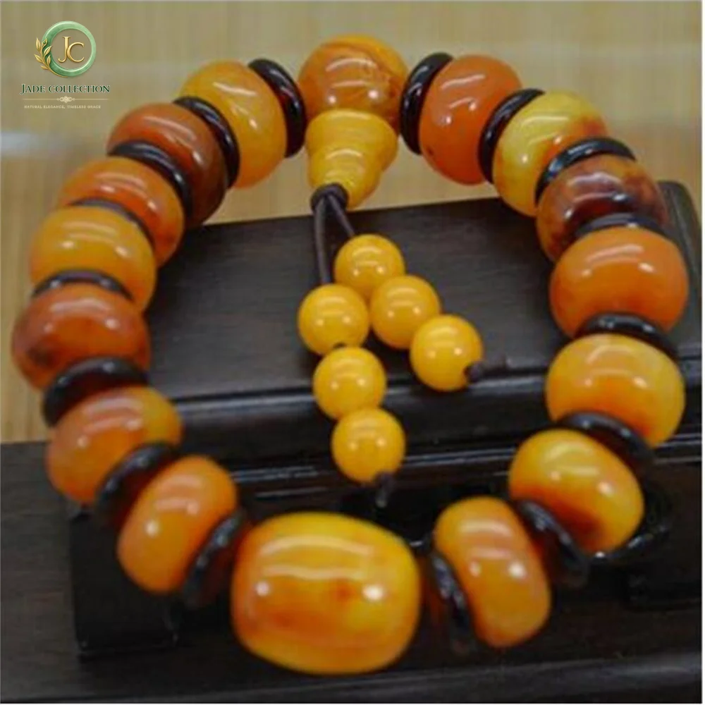 Copper statue Pure natural Baltic Amber beeswax hand string type with stone DIY beads Ukraine Ukraine