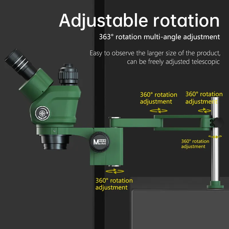 Uniwersalny mikroskop huśtawka metalowa uchwyt na ramię teleskopowym składanym 360 ° uchwytem do konserwacji i konserwacji