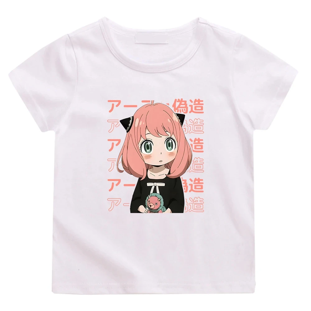 Anya Spy X Family Tshirt Kids Anime Graphic T-shirt Boys Short Sleeve Summer Tops Kawaii Shirts for Girls